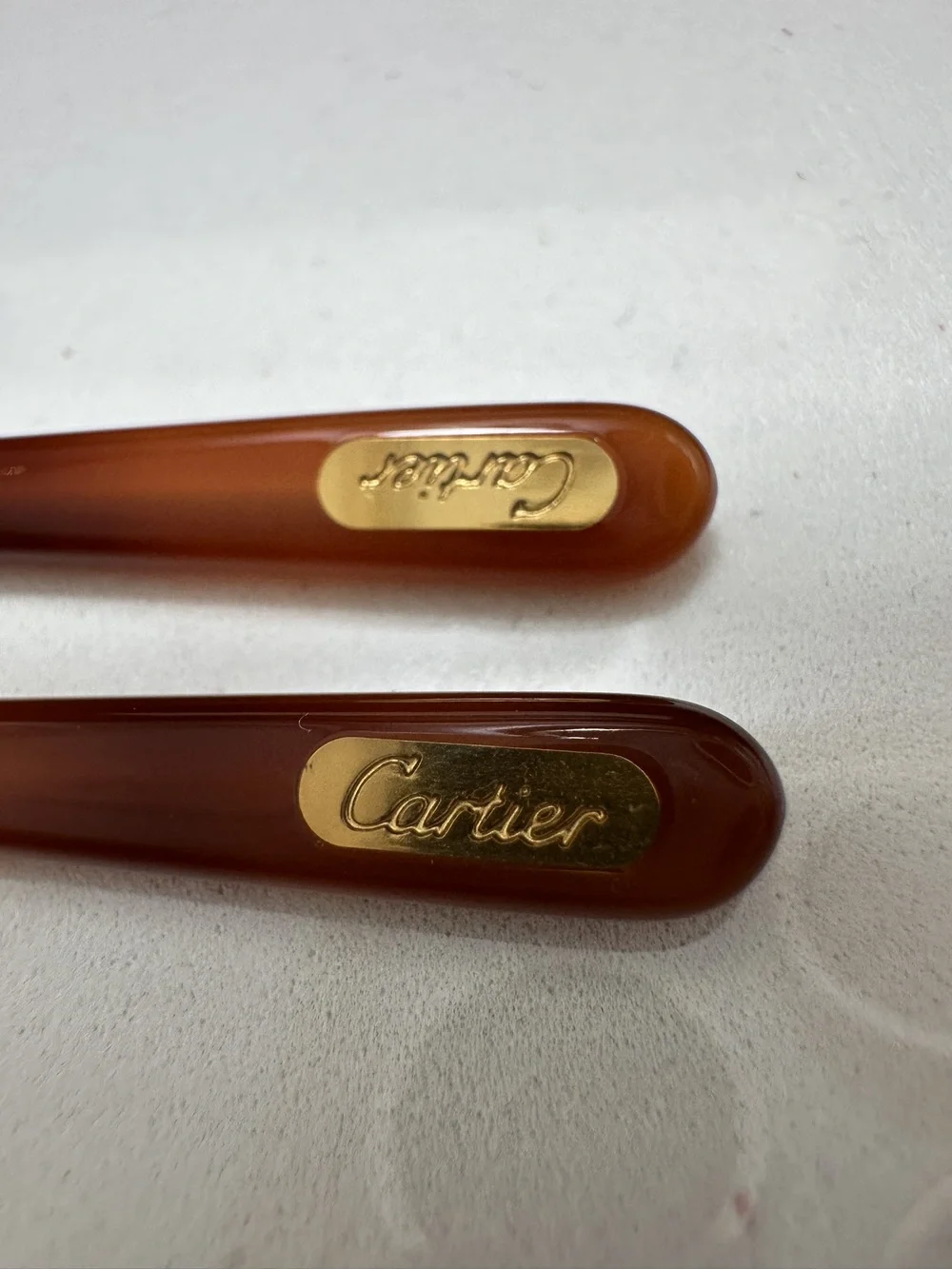 Cartier Eyeglasses Temple Tips 1 pair Brown 65mm Standard Hole 1.0mm New